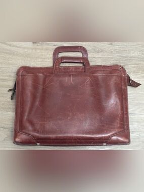 Vintage Men's Leather Briefcase - Cognac Brown